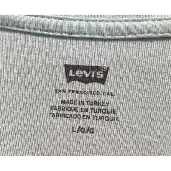 Levi's x BAPE Bathing Ape Mens Size L Short Sleeve T-Shirt Seafoam Green Limited